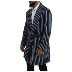 Peignoir Noir Bleu avec Doublure Imprimée Martini