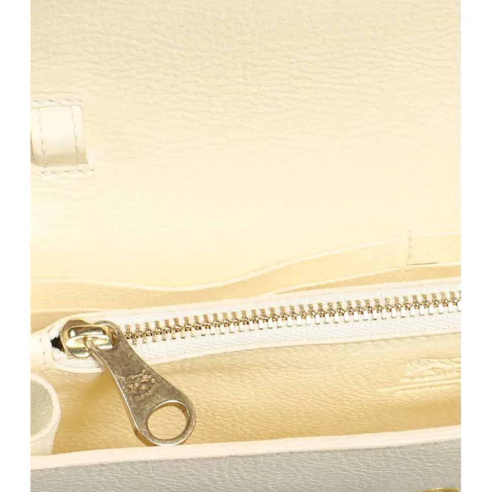 Pochette en cuir boutonnée avec bandoulière amovible