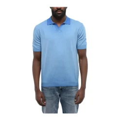 Polo en Coton Bleu