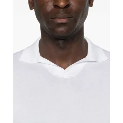 Polo en maille à col en V en coton