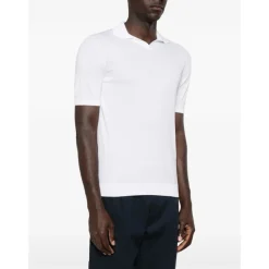 Polo en maille à col en V en coton