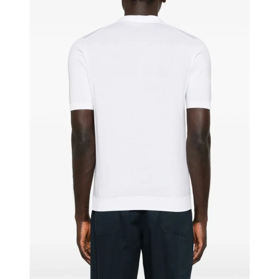 Polo en maille à col en V en coton
