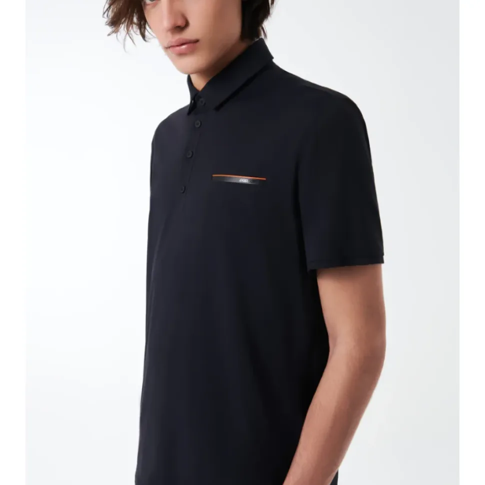 Polo Noir avec Poche Oxford