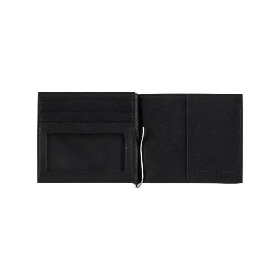 Porte-cartes compact en cuir régénéré avec clip