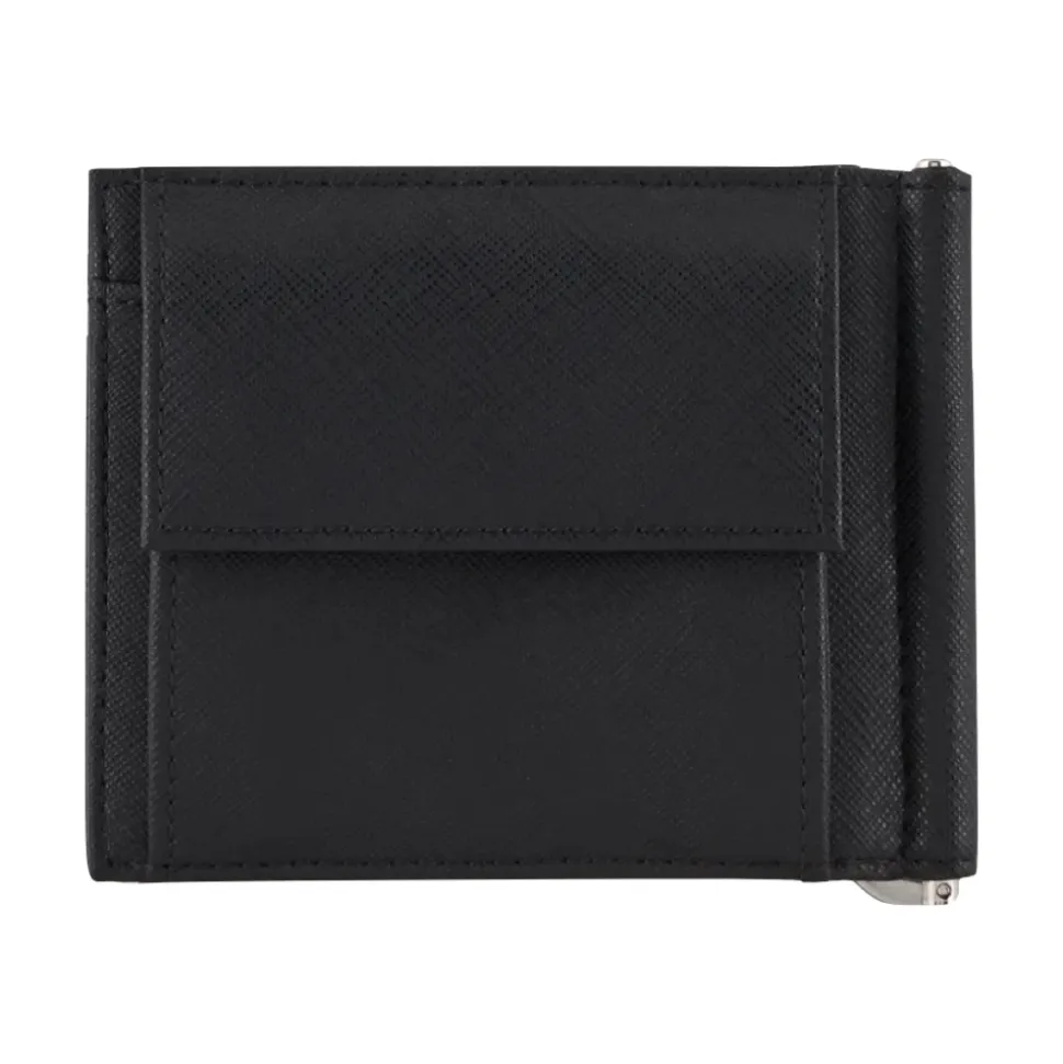 Porte-cartes compact en cuir régénéré avec clip