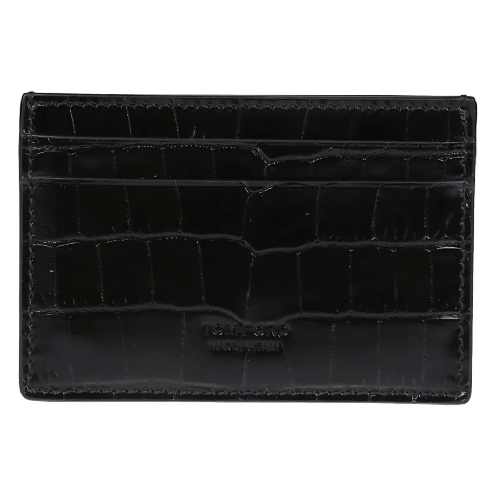 Porte-cartes de crédit classique Ligne Exotique Croco Imprimé Brillant