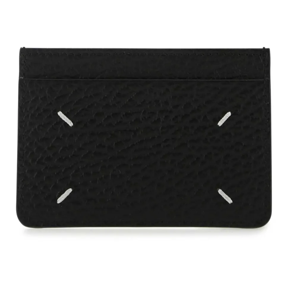Porte-cartes détaillé à coutures apparentes