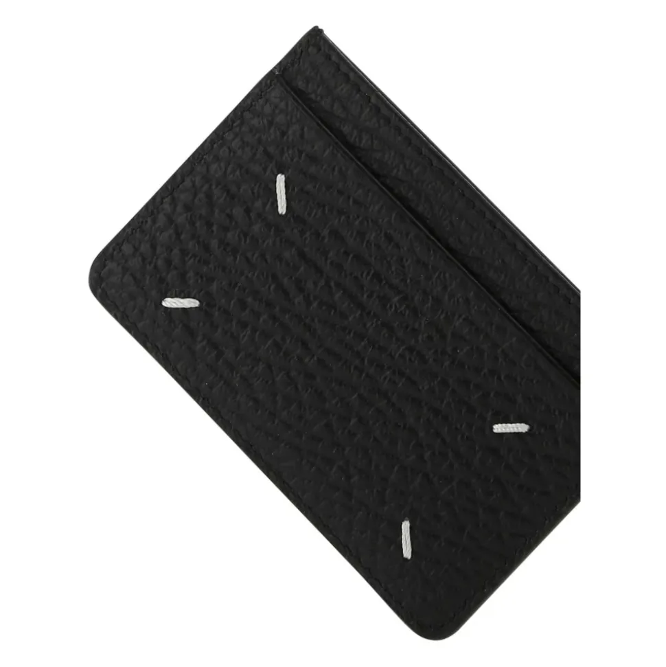 Porte-cartes détaillé à coutures apparentes