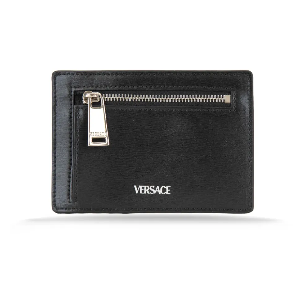 Porte-cartes en cuir avec poche à monnaie