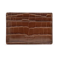 Porte-cartes en cuir embossé crocodile