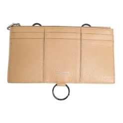 Porte-cartes et portefeuille croisé grand format en cuir de veau