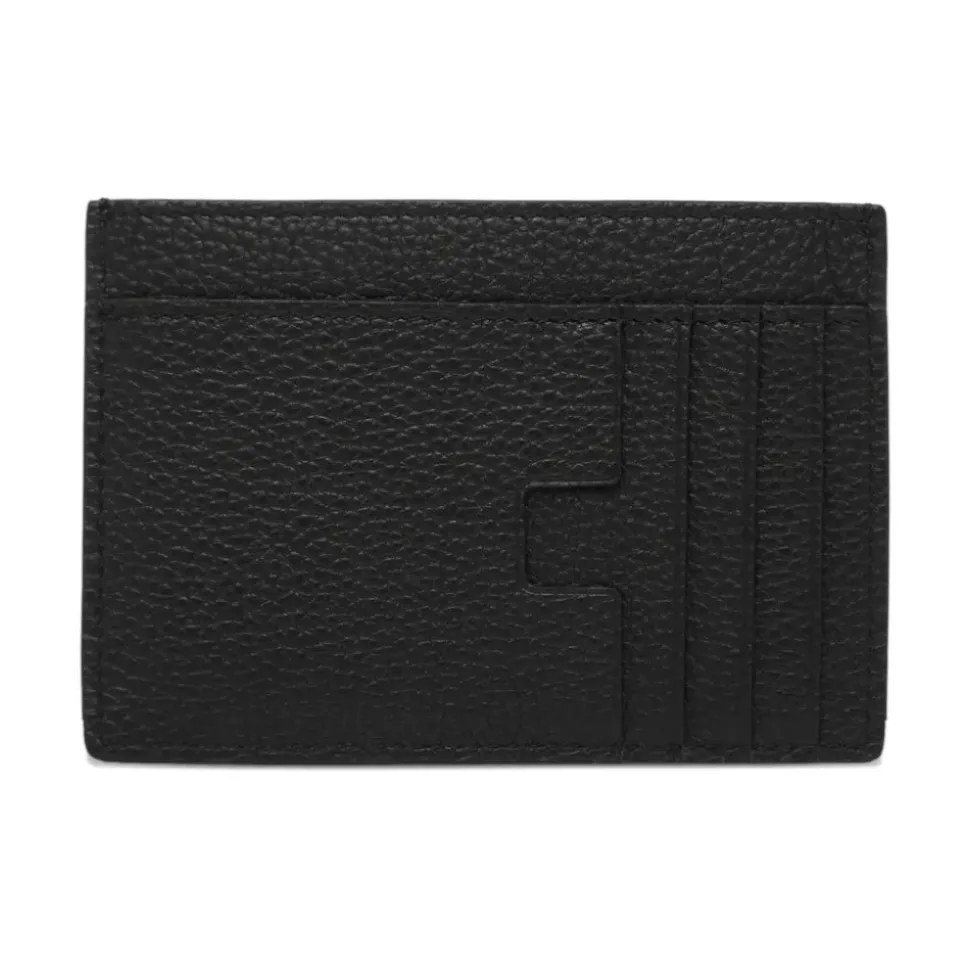 Porte-cartes oversize en cuir grainé T Line