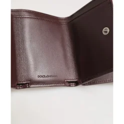 Porte-cartes Trifold en Cuir avec Logo Estampé