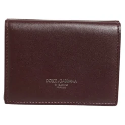 Porte-cartes Trifold en Cuir avec Logo Estampé