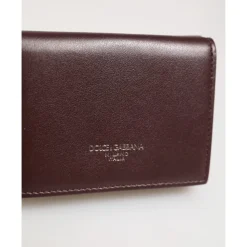 Porte-cartes Trifold en Cuir avec Logo Estampé