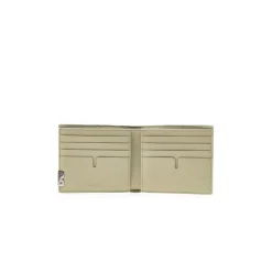 Portefeuille Bifold en Cuir avec Logo Plaque