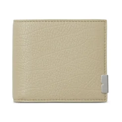 Portefeuille Bifold en Cuir avec Logo Plaque