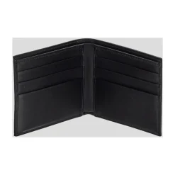 Portefeuille bi-fold en cuir avec logo