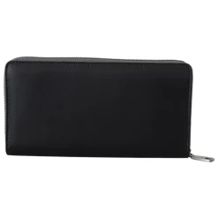 Portefeuille Continental à fermeture éclair - Porte-cartes en cuir noir exotique