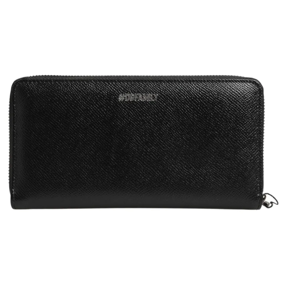 Portefeuille continental homme en cuir noir à fermeture éclair