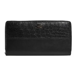 Portefeuille de luxe en cuir d'autruche avec un grand espace de rangement