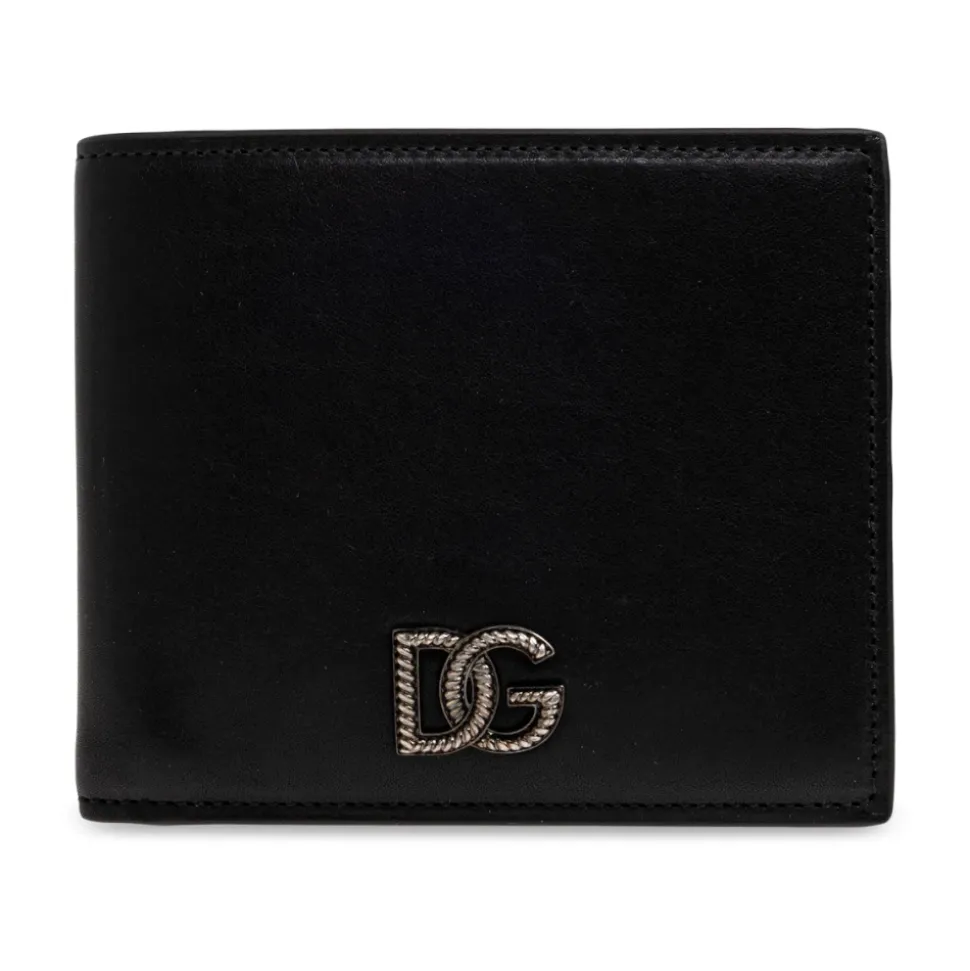 Portefeuille en cuir avec application en forme de logo