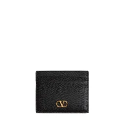 Portefeuille en Cuir Noir avec Logo V