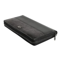 Portefeuille en Cuir Noir avec Logo