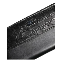 Portefeuille en Cuir Noir avec Logo