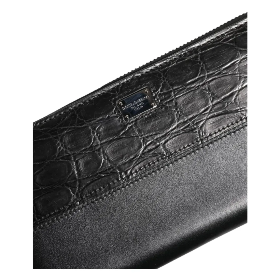 Portefeuille en Cuir Noir avec Logo