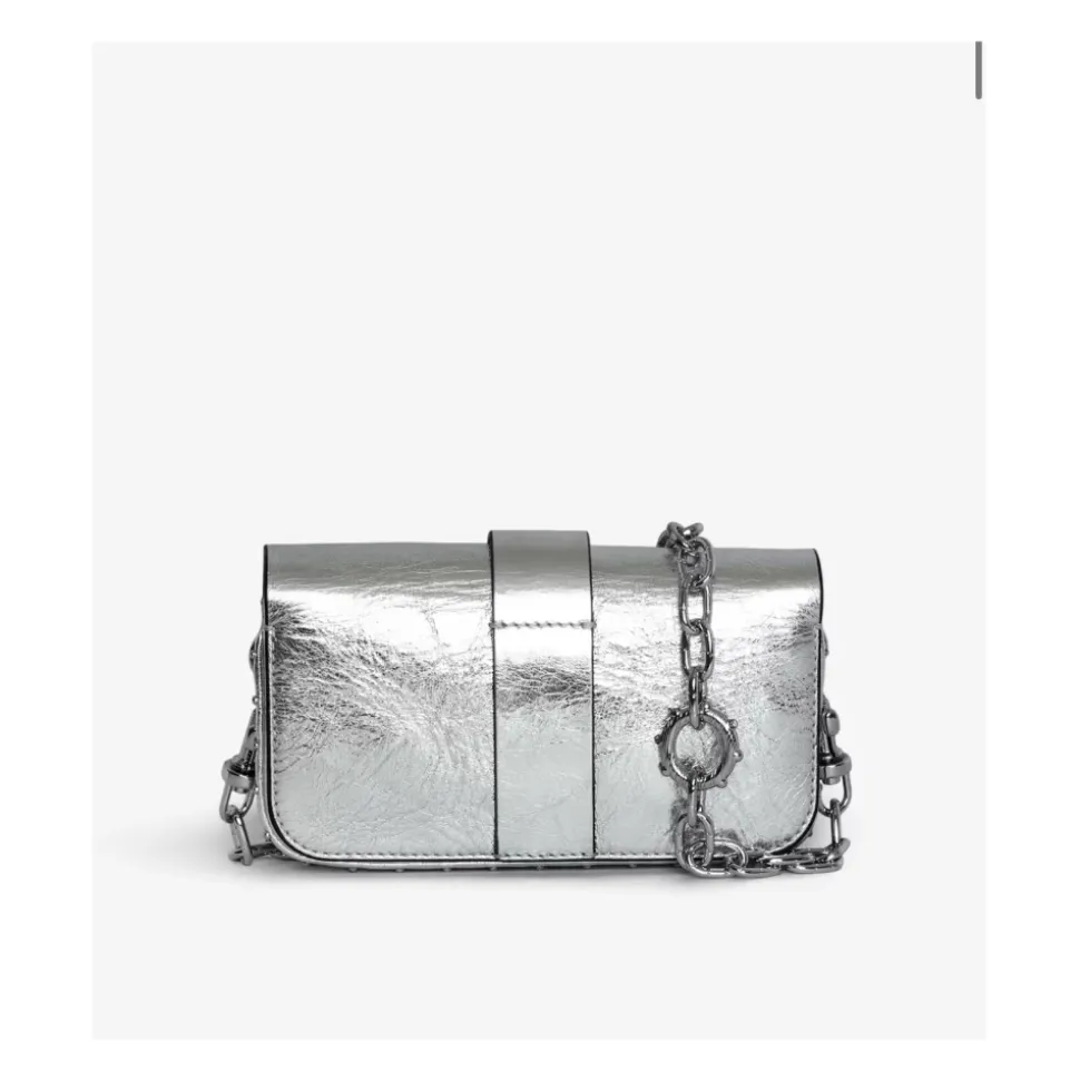 Portefeuille Kate en Cuir Métallisé avec Chaîne