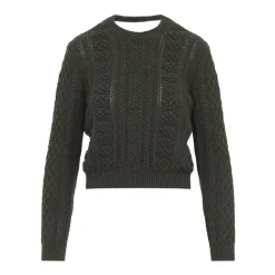 Pull court en maille torsadée
