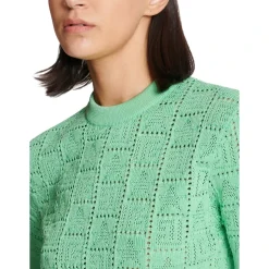 Pull en maille ajourée à monogramme