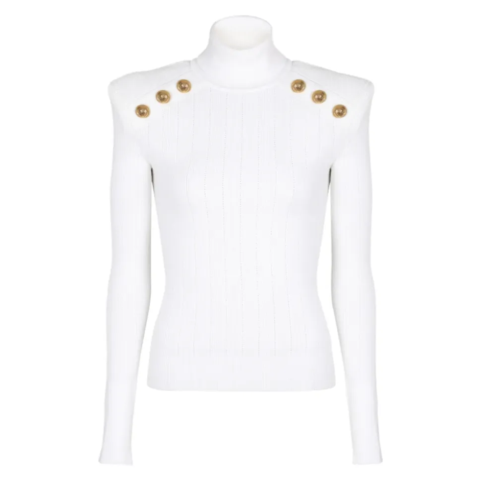 Pull en maille avec boutons dorés