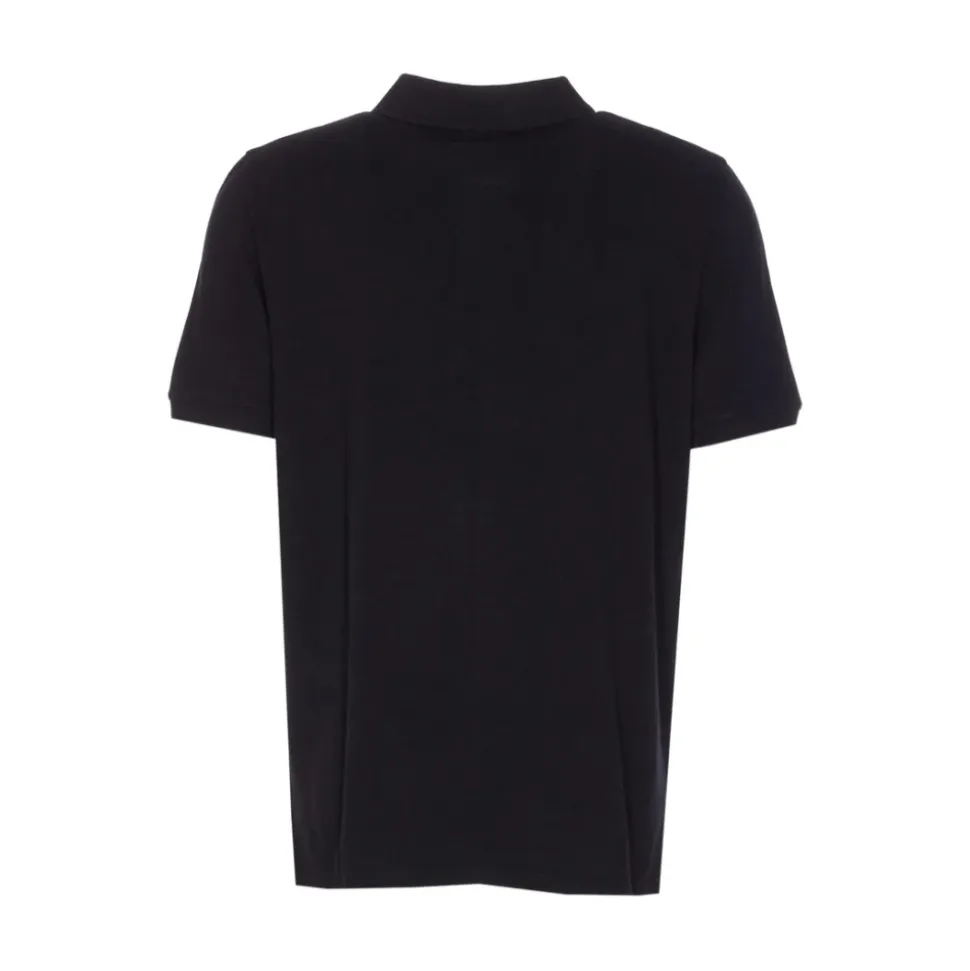 Pull Noir à Boutons et Manches Courtes