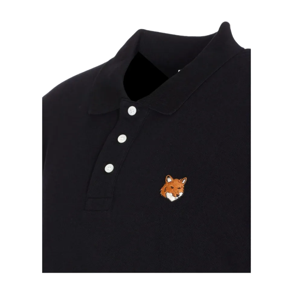 Pull Noir à Boutons et Manches Courtes