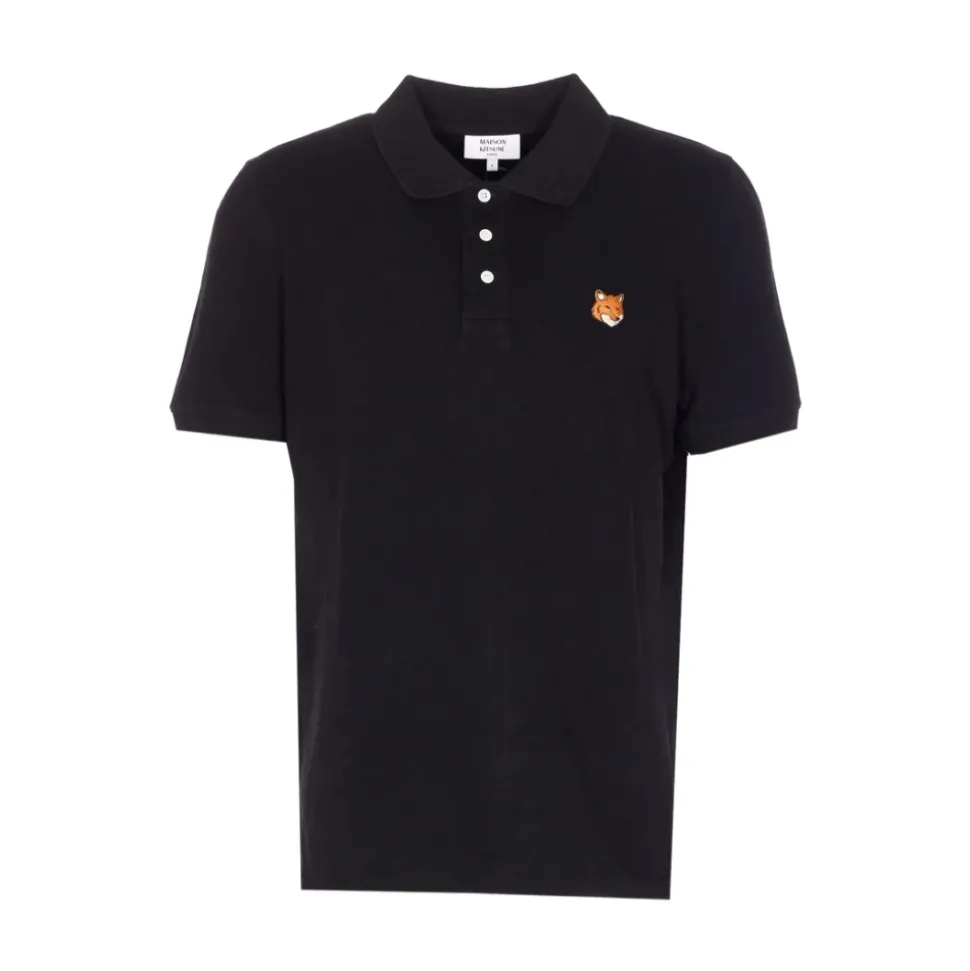 Pull Noir à Boutons et Manches Courtes