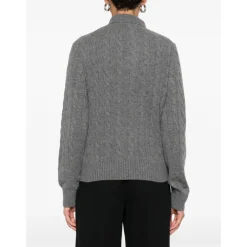 Pull Polo en Laine et Cachemire à Motifs Câblés