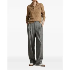 Pull polo en maille torsadée