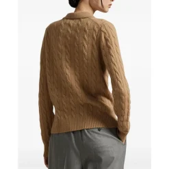 Pull polo en maille torsadée