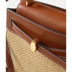 Raffia Dash Top Handle Bag