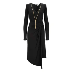 Robe Asymétrique avec Fermeture Éclair et Collier