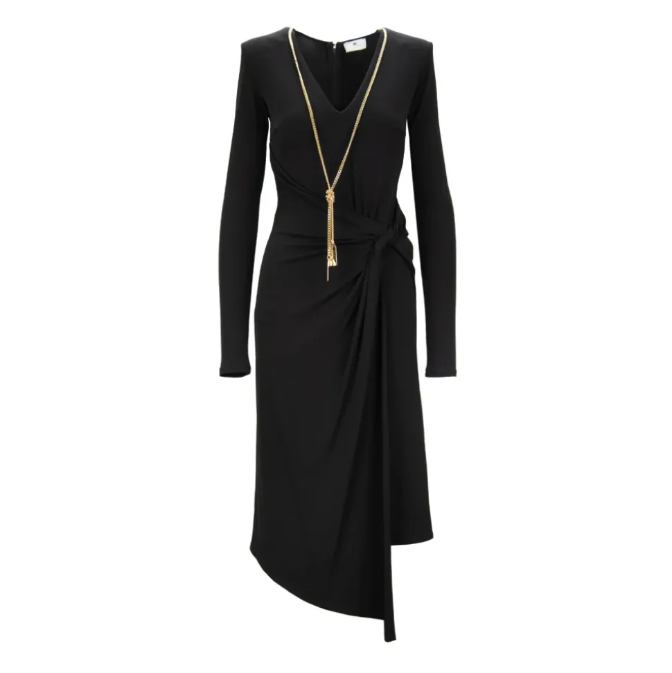 Robe Asymétrique avec Fermeture Éclair et Collier