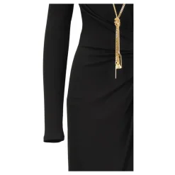 Robe Asymétrique avec Fermeture Éclair et Collier