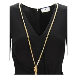 Robe Asymétrique avec Fermeture Éclair et Collier
