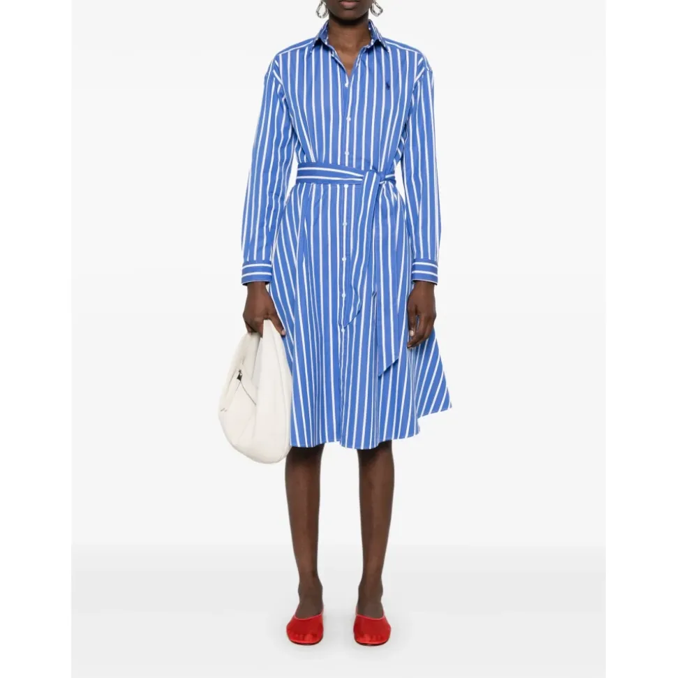 Robe Chemise Bleu Clair avec Ceinture
