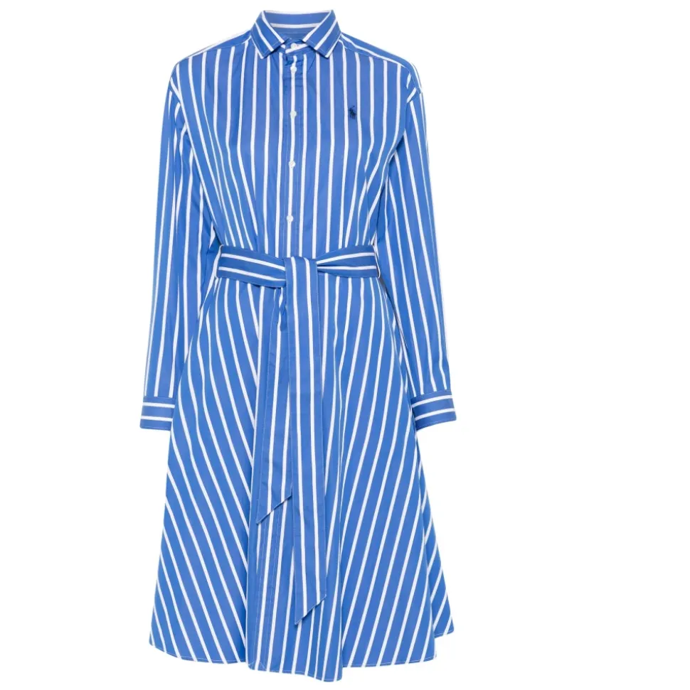 Robe Chemise Bleu Clair avec Ceinture
