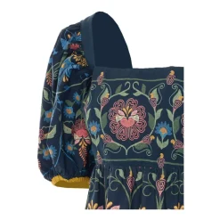 Robe Courte Jardin Fleuri Brodé