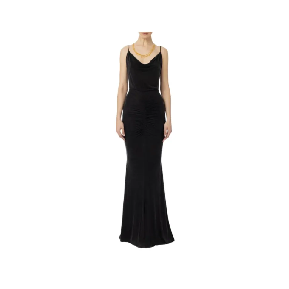 Robe de soirée en jersey cupro drapé