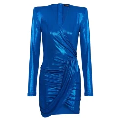 Robe drapée en jersey lamé